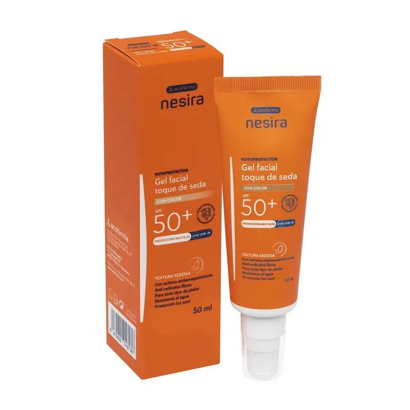 Nesira Silk Touch Face Gel Spf50+ With Colour, 50 ml