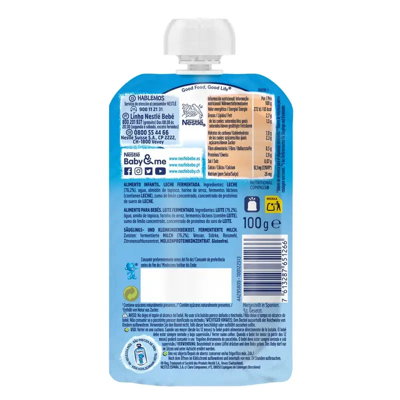 Nestlé Yogolino Sachet Naturel Non Sucré, 100 g