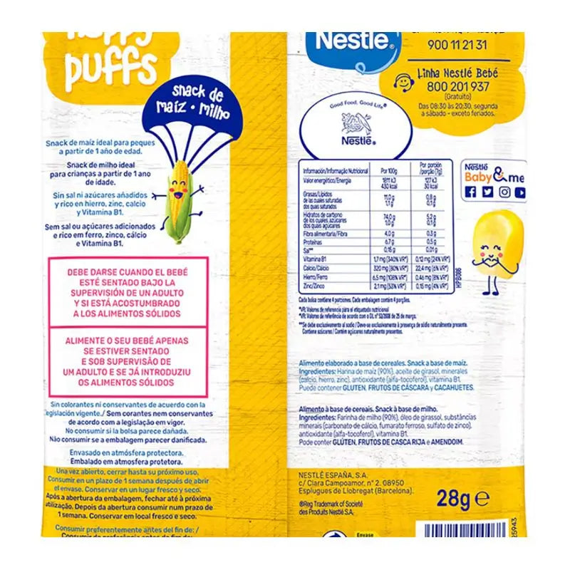 Nestlé Healthy Snacking Happy Puffs Maïs Naturel , 28g