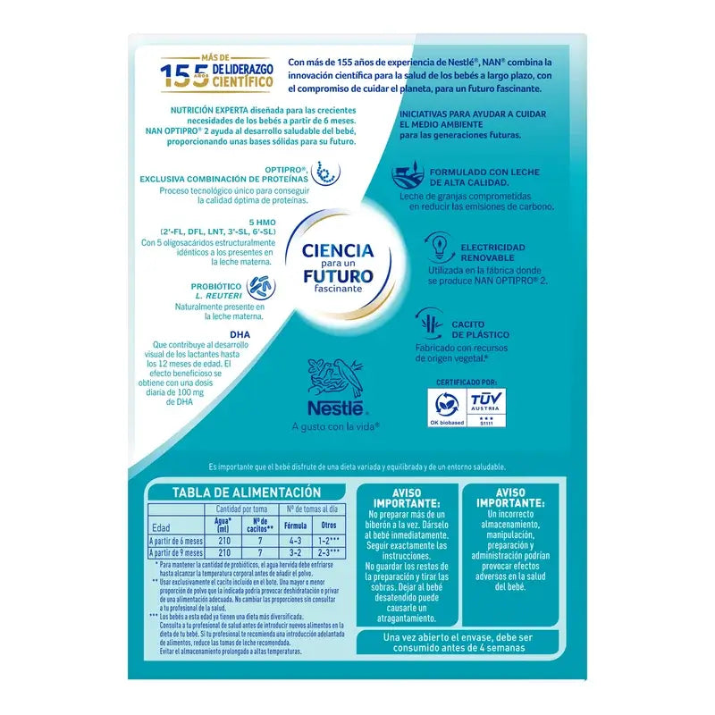 Lait maternisé Nestlé Nan Optipro 2, 1200g
