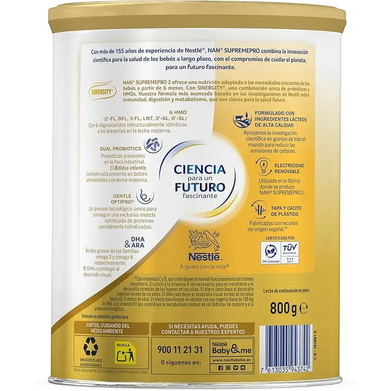 Lait maternisé Nestlé Nan Supreme Pro 2, 12X800 g