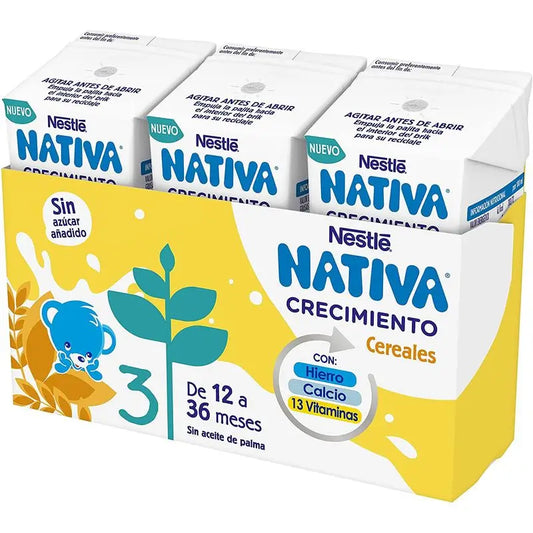 Nestlé Nativa Growth 3 Cereals, 3X180 ml