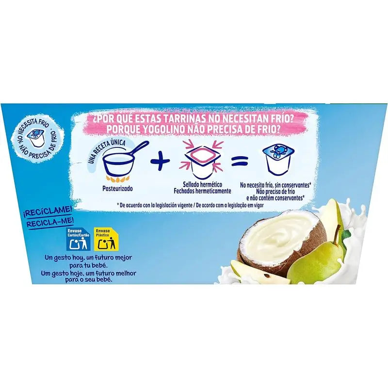 Pack 6 Yogolino noix de coco poire, 4x90g