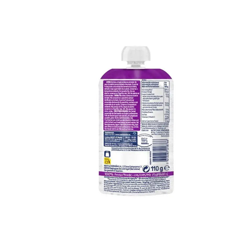 Sachet de purée Nestlé Fruits fous, 100 g