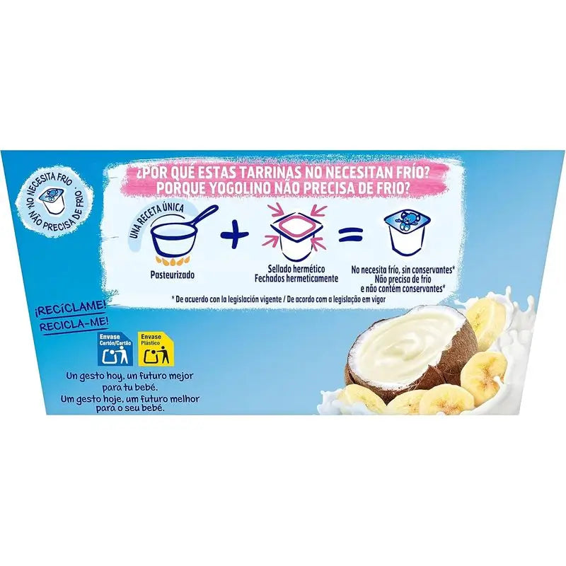 Yogolino Noix de Coco Banane, 4x90g