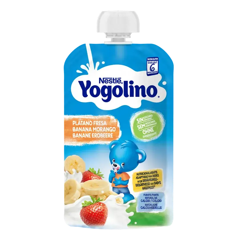 Yogolino Fraise et Banane sans sucre, 100 g