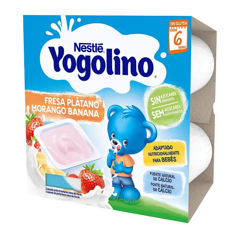 Nestlé Yogolino Strawberry Banana Sugar Free, 4X100g