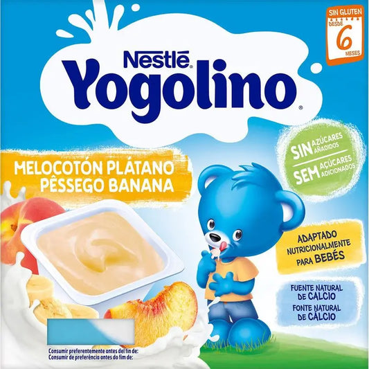Nestlé Yogolino Peach & Banana Unsweetened, 4X100g