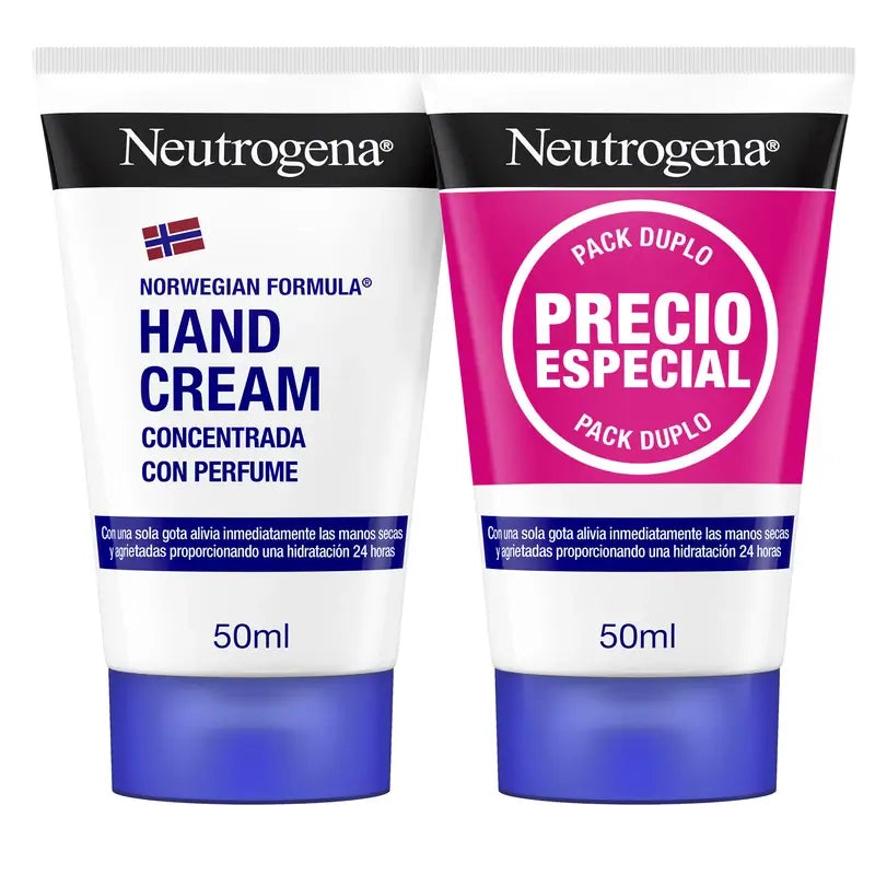 Neutrogena Crème réparatrice concentrée pour les mains avec parfum, 2 x 50 ml