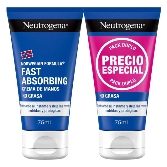 Neutrogena Rapid Absorption Repairing Hand Cream, 2 x 75 ml Pack