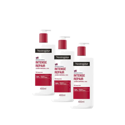Crème hydratante réparatrice pour le corps Neutrogena Cica pour peaux très sèches, lot de 3 x 400 ml