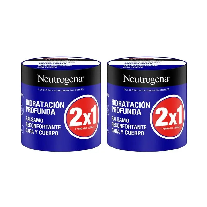 Neutrogena Moisturising Face & Body Comforting Moisturiser Pack, 2X2X300 Ml