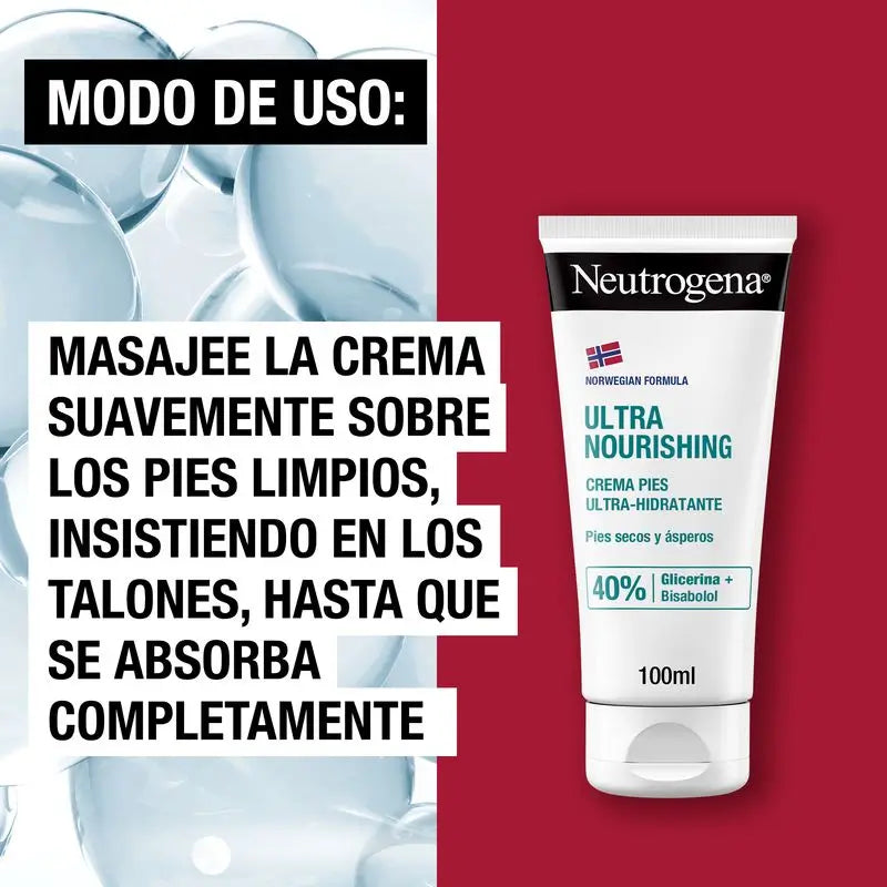 Neutrogena Ultra Moisturising Foot Cream Dry & Rough Feet, 2 X 100 ml Pack