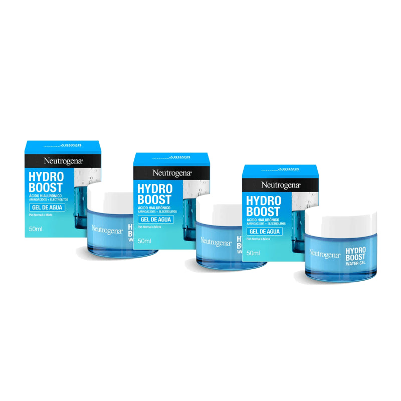 Neutrogena Hydro Boost Gel-Crème Hydratante pour le Visage, Peaux Normales et Mixtes, Lot de 3 x 50 ml
