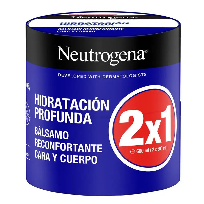 Neutrogena Moisturising Face & Body Comforting Moisturiser Pack, 2X300ml