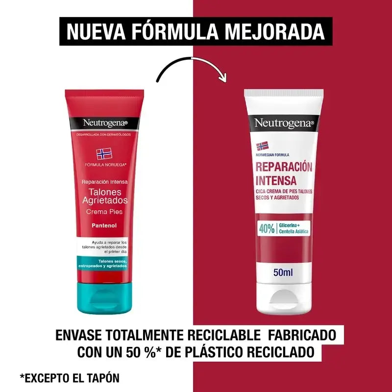 Neutrogena Intense Repair Cica Cracked Heel Foot Cream, 2X50 Ml