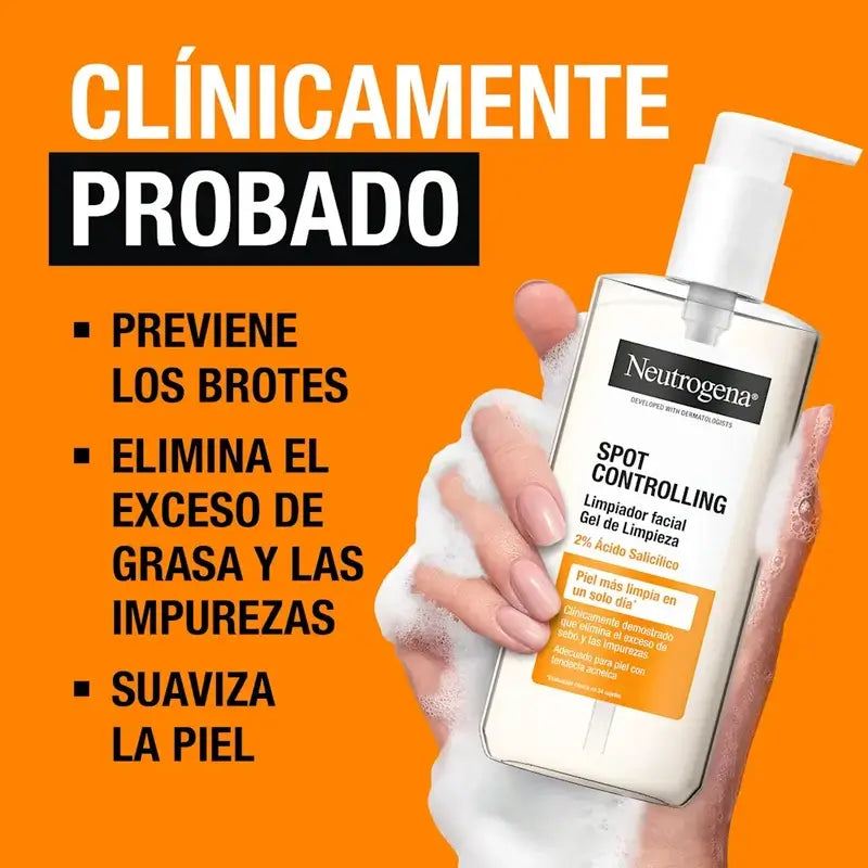 Neutrogena Gel nettoyant pour le visage contrôlant les taches, 200 ml