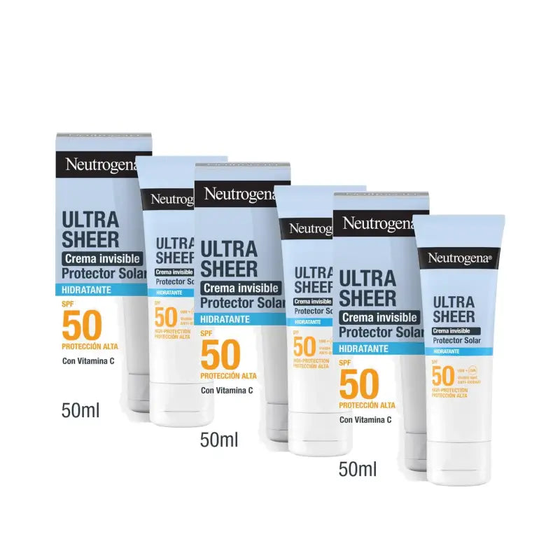 Crème hydratante invisible Neutrogena Ultra Sheer SPF 50, lot de 3 x 50 ml
