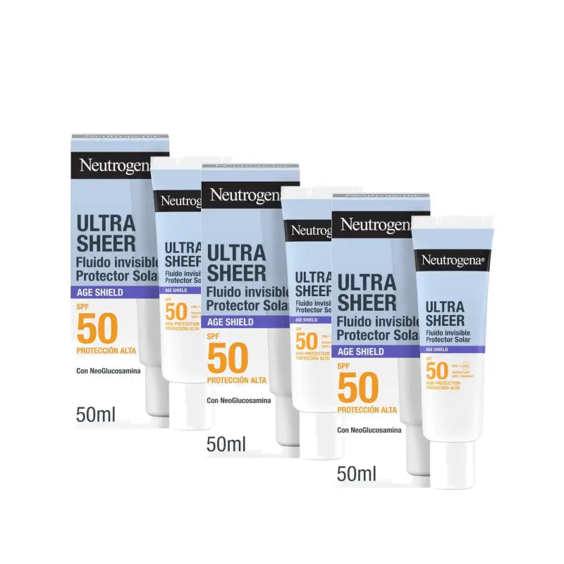 Neutrogena Ultra Sheer Fluide invisible anti-âge SPF 50, lot de 3 x 50 ml