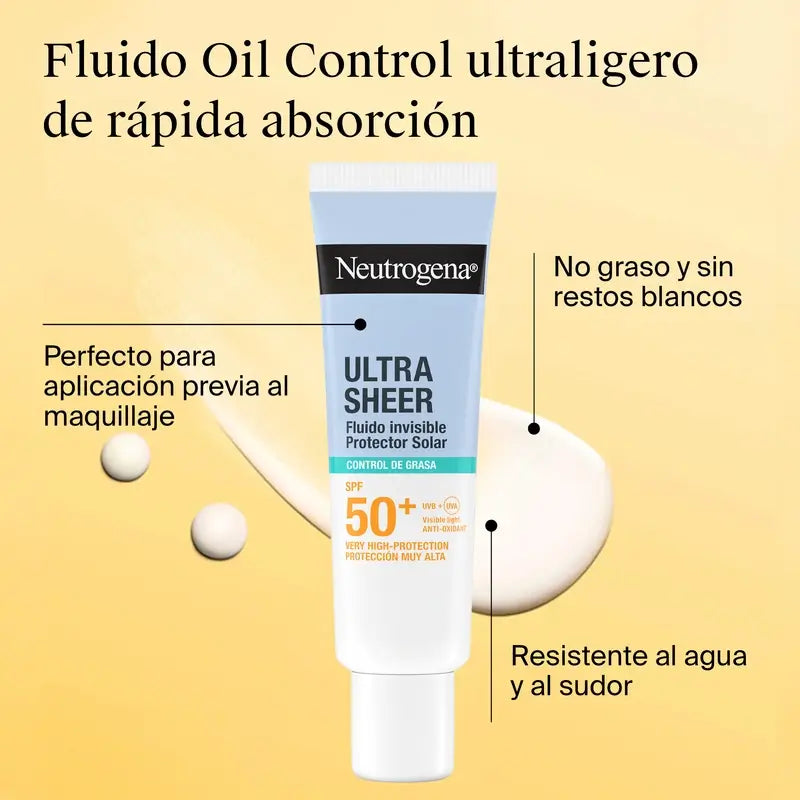 Neutrogena Ultra Sheer Invisible Oil Control Fluid Spf50+, 50 ml