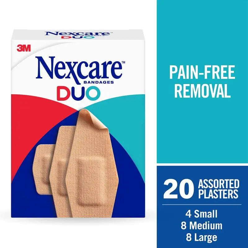 Nexcare Duo Duo Tough Painless Cloth Strip With Silicone Adhesive Assorted, 20 pcs.