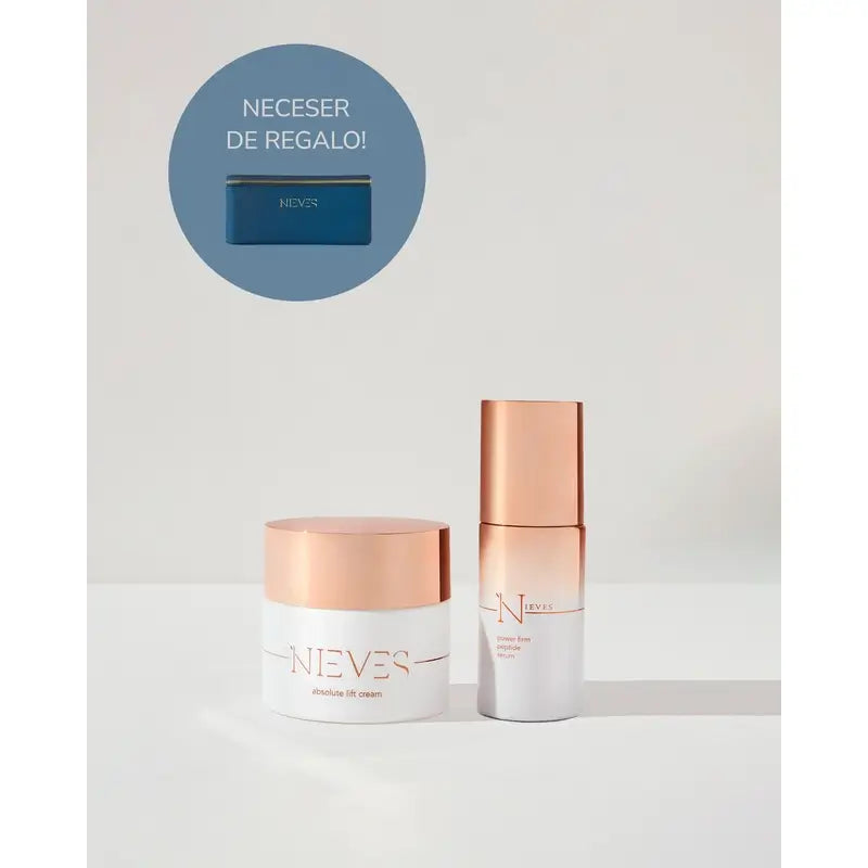 Nieves By Nieves Álvarez Pack Firming Serum Power Firm Peptide, 30 Ml + Firming Facial Cream Lift Cream, 50 Ml + Trousse de toilette