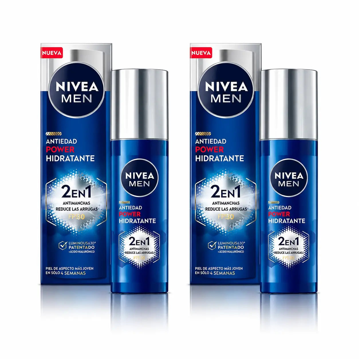 Nivea Men Power Anti-Spot & Wrinkle Moisturiser 2In1 Fp30, 50 ml, pack 2