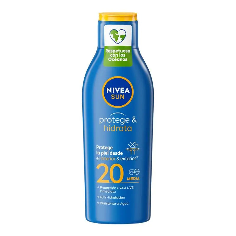 NIVEA Sun SPF20 Protect & Moisturise Moisturising Sun Milk, 200 ml