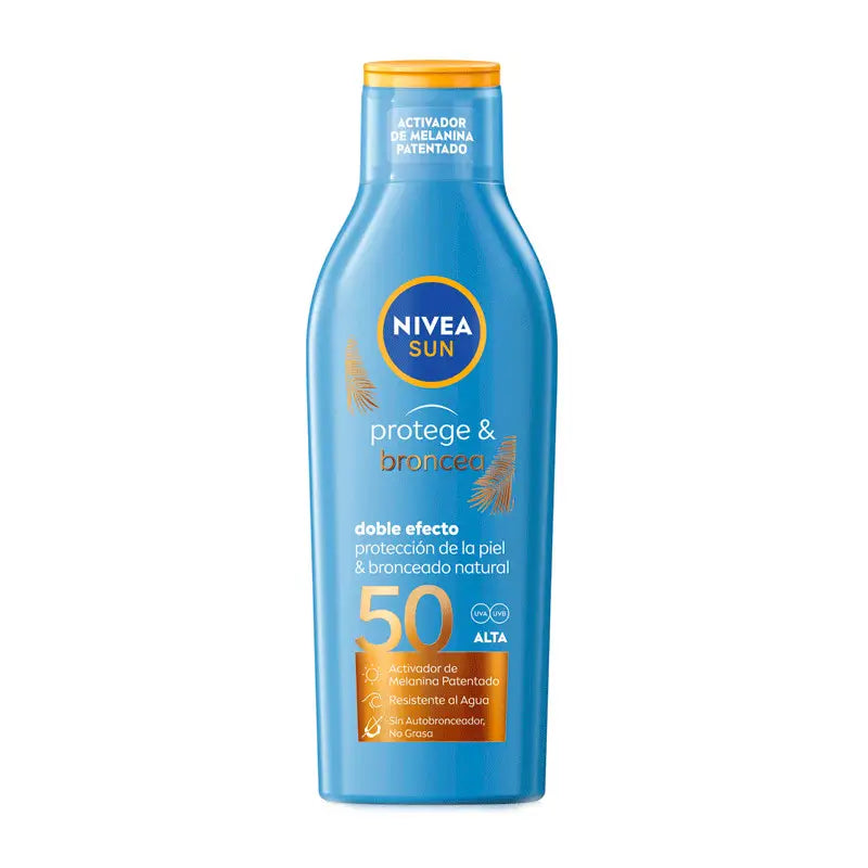 NIVEA Sun SPF50 Protect & Tan Activating Tanning Sun Milk, 200 ml