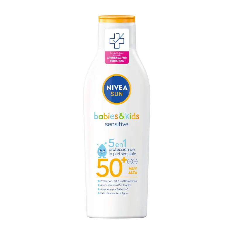 NIVEA Sun Kids Fp50+ Sensitive Protect & Play Sunscreen Milk Sensitive Skin, 200 ml