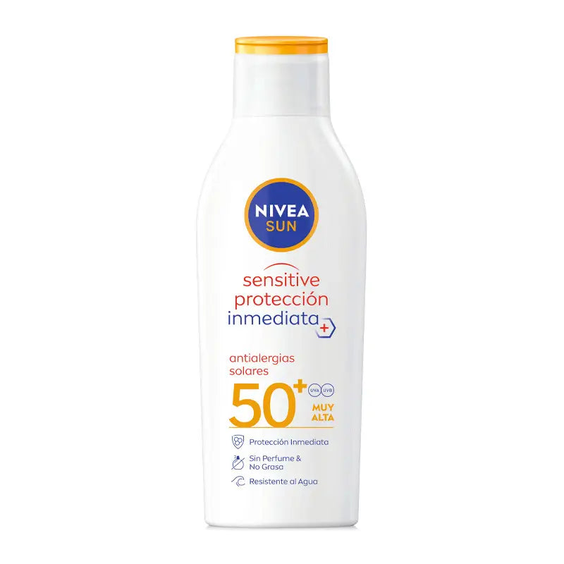 NIVEA Sun SPF50+ Sensitive Anti-Allergy Sun Lotion for Adults Sensitive Skin, 200 ml