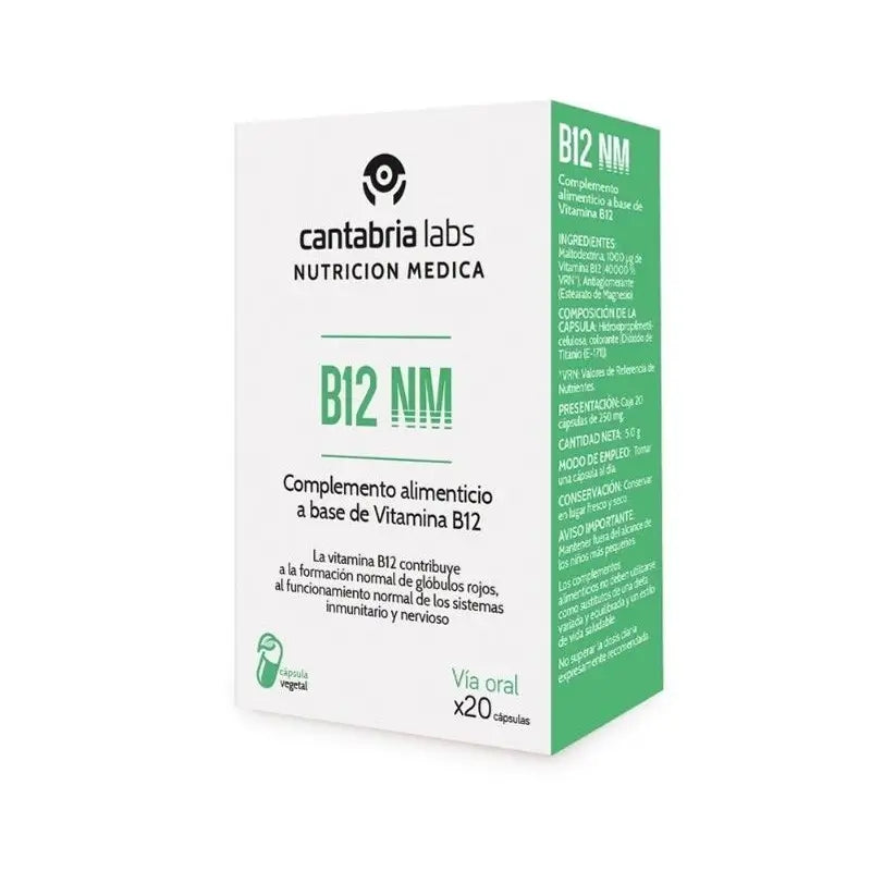 B12 NM 20 Capsules, Cantabria Labs Nutrición Médica