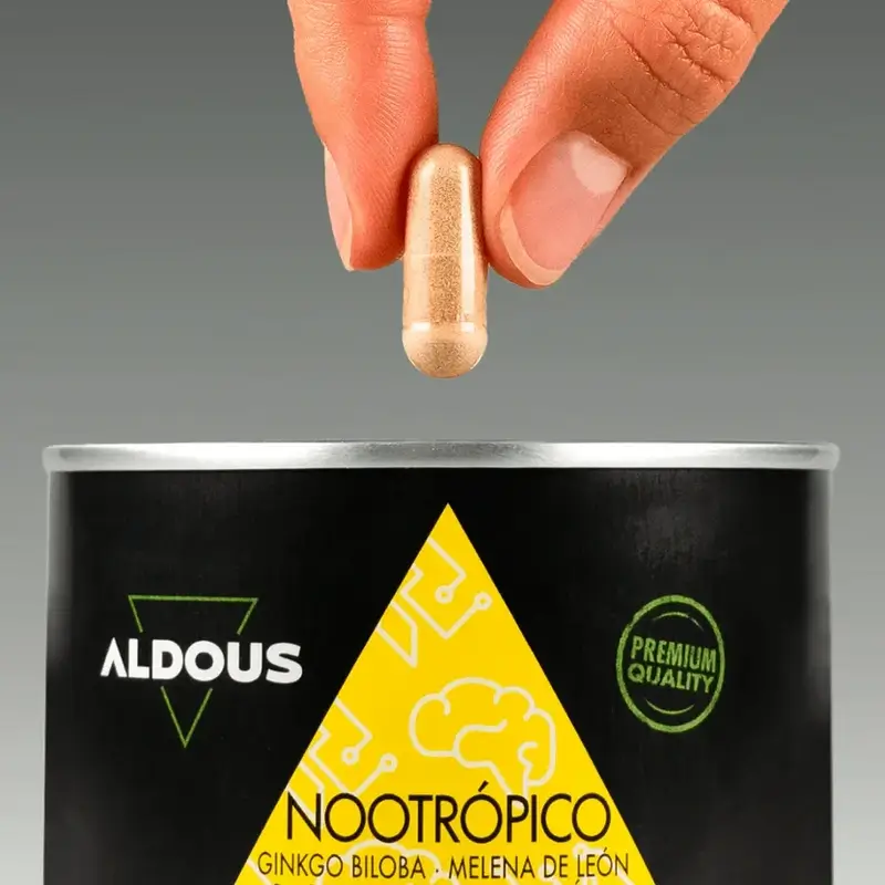 Aldous Labs Nootropic avec Ginkgo Biloba, Crinière de Lion, Caféine, Bacopa, Tyrosine, Théanine, Théanine et Huperzine A