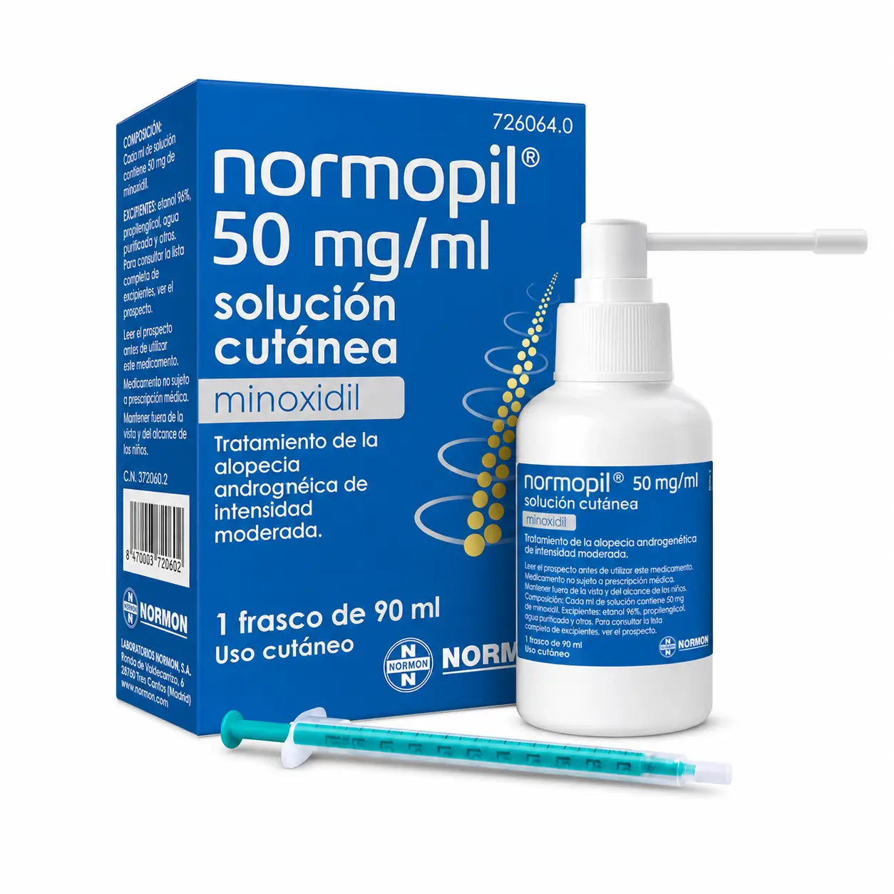 Normopil 50 mg/ ml Minoxidil 1 flacon Solution cutanée, 90 ml