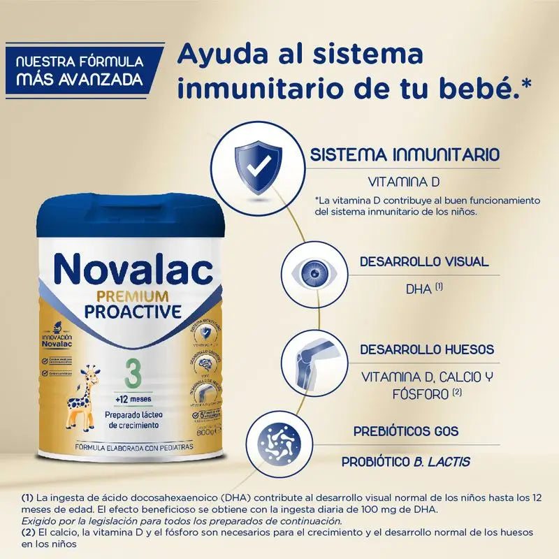 Lait de croissance Novalac Premium Proactive 3, 800 g