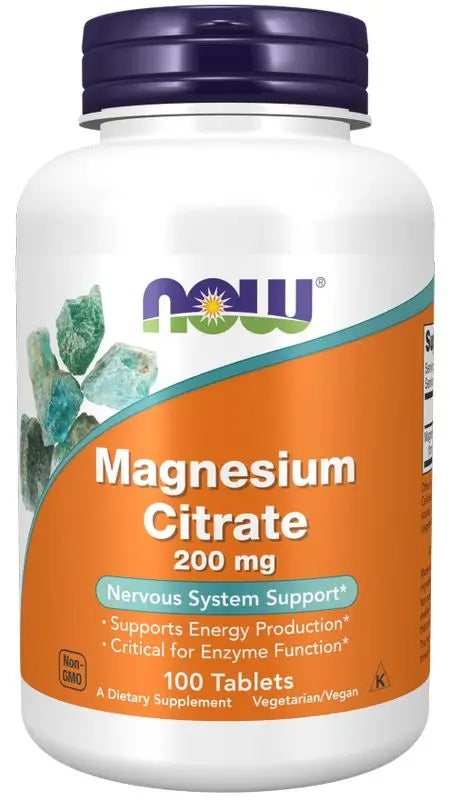 Now Magnesium Citrate 200 Mg, 100 Tablets