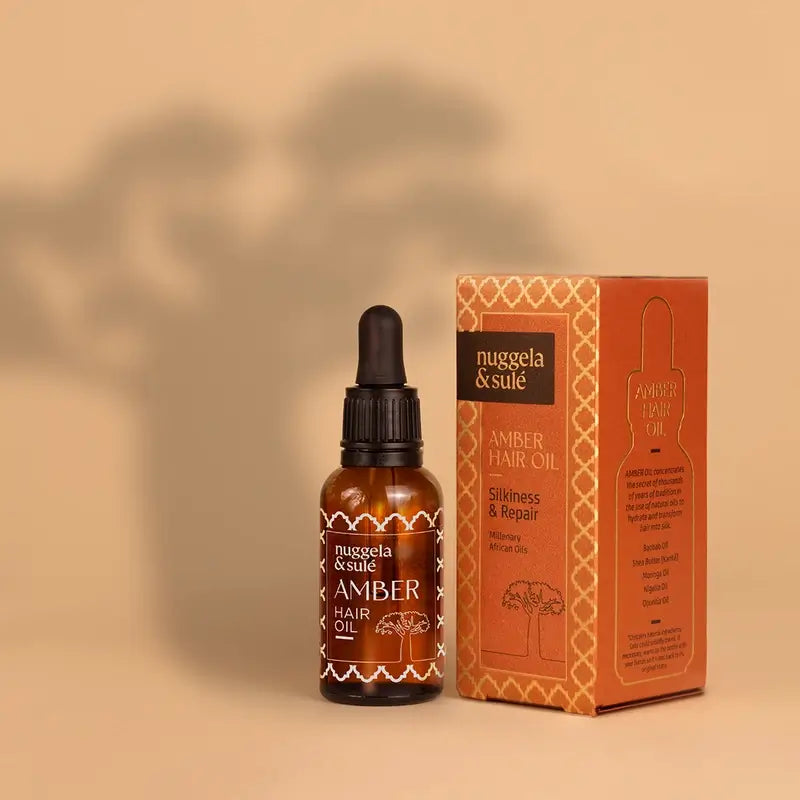 Nuggela & Sule Amber Hair Oil Huile capillaire au beurre de karité Baobab 30Ml.