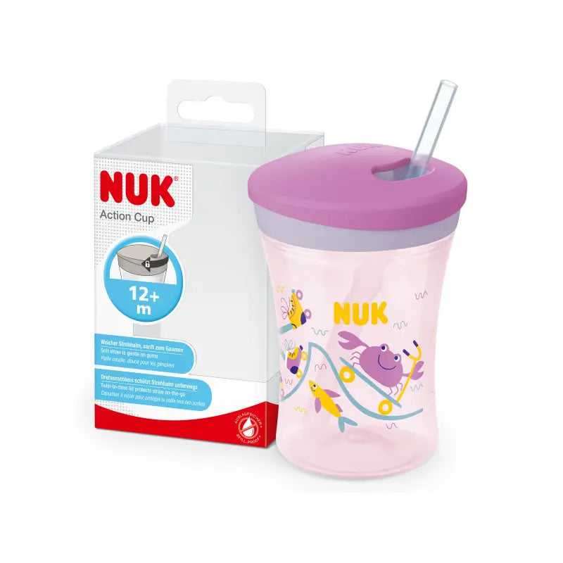 Nuk Action Cup - Tasse d'apprentissage +12 mois Crabe (violet), 230 ml