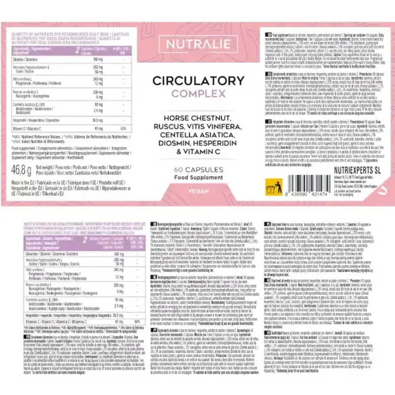 Nutralie Complexe Circulatoire avec Diosmine + Hespéridine, 60 gélules