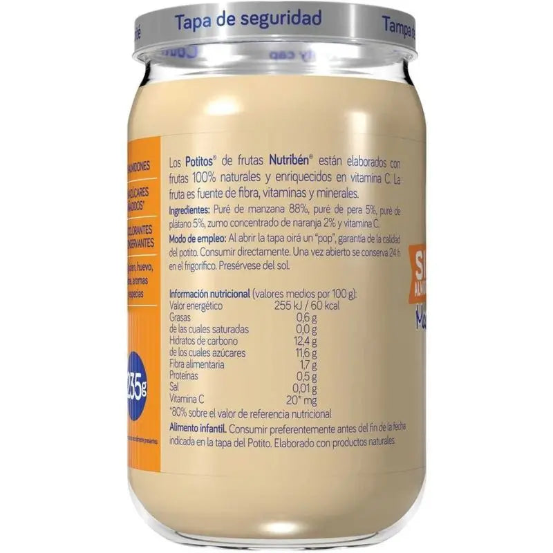 Nutriben Potito Pomme, Orange, Banane et Poire Williams, 235g