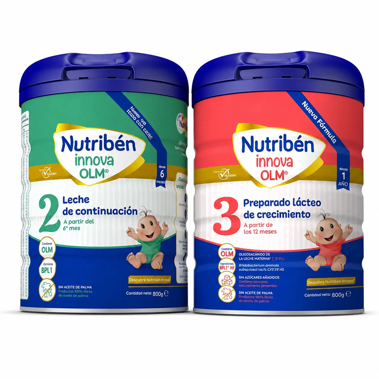 Nutriben Innova 2, lait de suite, 800 g + Nutriben Innova 3, lait de croissance, 800 g, lot de 2