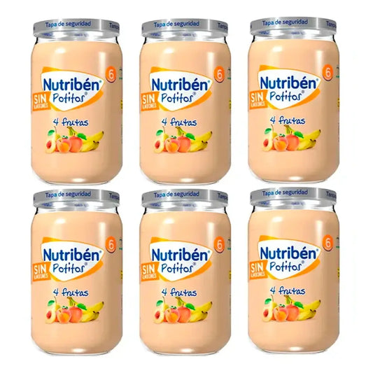 Nutriben Potito 4 Fruits , 6 x 235 grammes