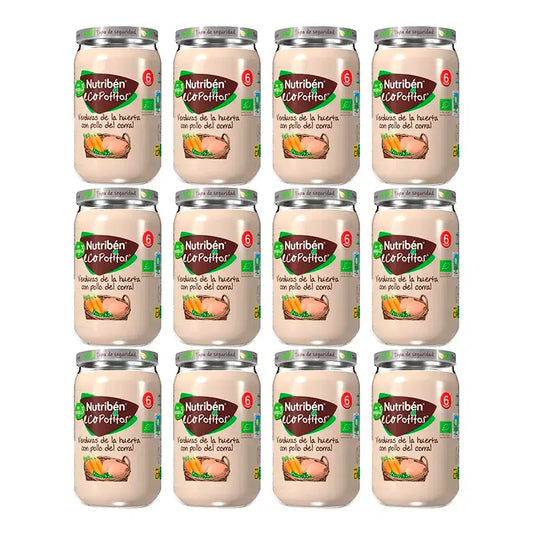 Nutriben Potito Eco Poulet et légumes, 12 x 235 grammes