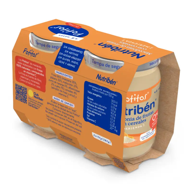Nutriben Pack Pot Macédoine Céréales de fruits 2X190g