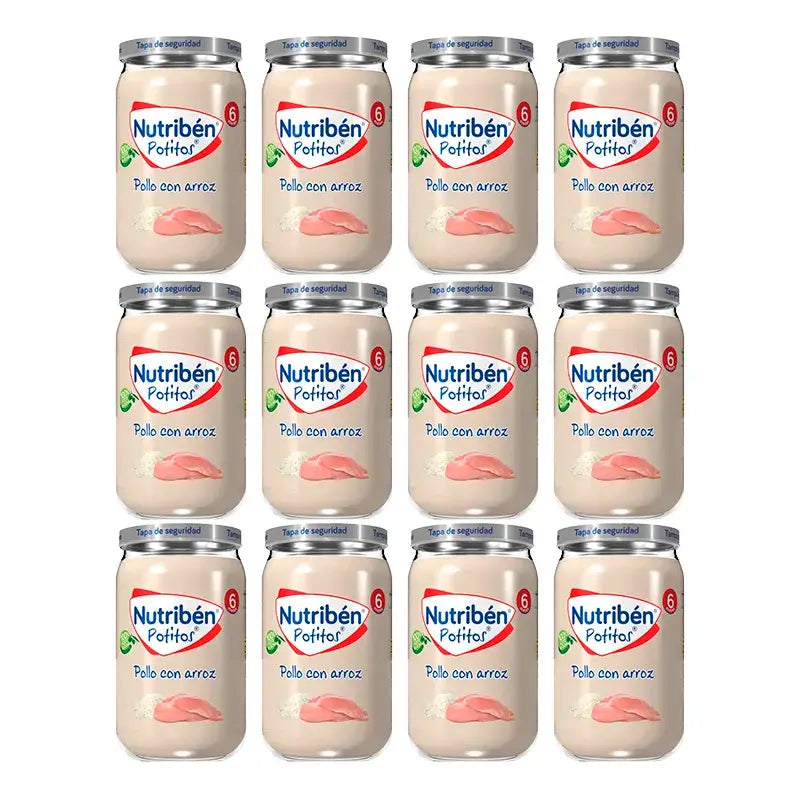 Nutriben Potito Poulet avec riz, 12 x 235 grammes