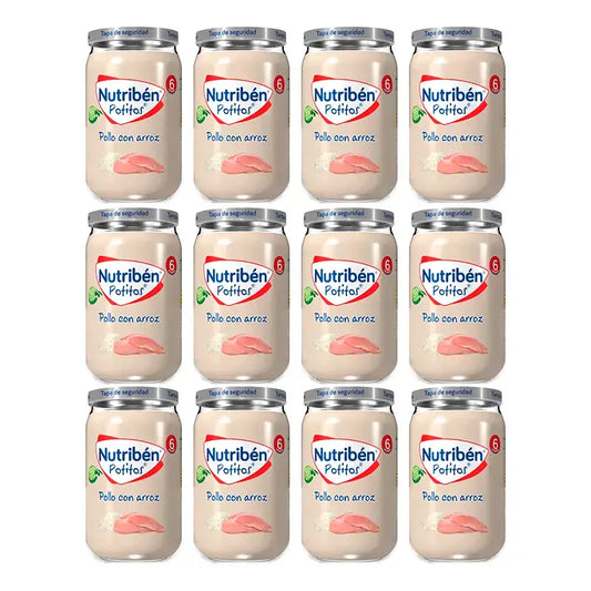 Nutriben Potito Poulet avec riz, 12 x 235 grammes