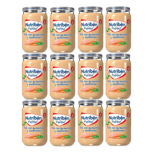 Nutriben Potito Poulet Pois et Carotte , 12 x 235 grammes