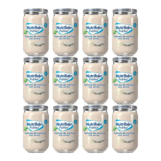 Nutriben Potito Supreme Merlu avec riz, 12 x 235 grammes