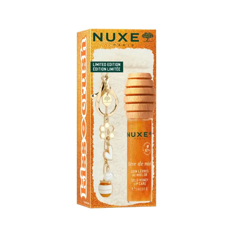 Nuxe Rêve de Miel Soin pour les lèvres au miel Gold 10 ml + étui à lèvres offert, 10 ml