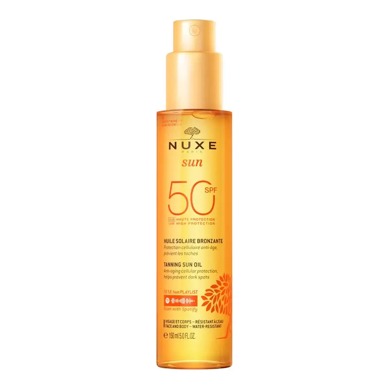 Huile solaire Nuxe pour le visage et le corps SPF 50